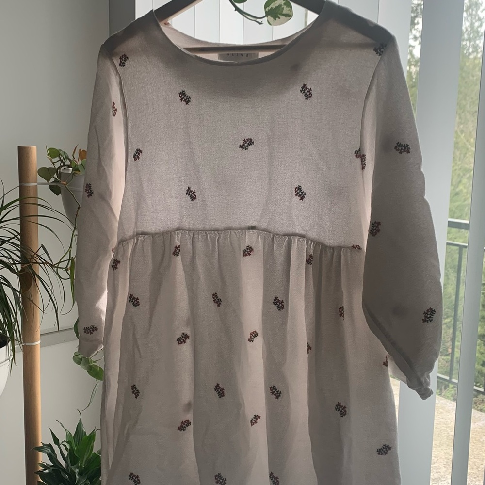 2x Olive Clothing embroidered babydoll dress